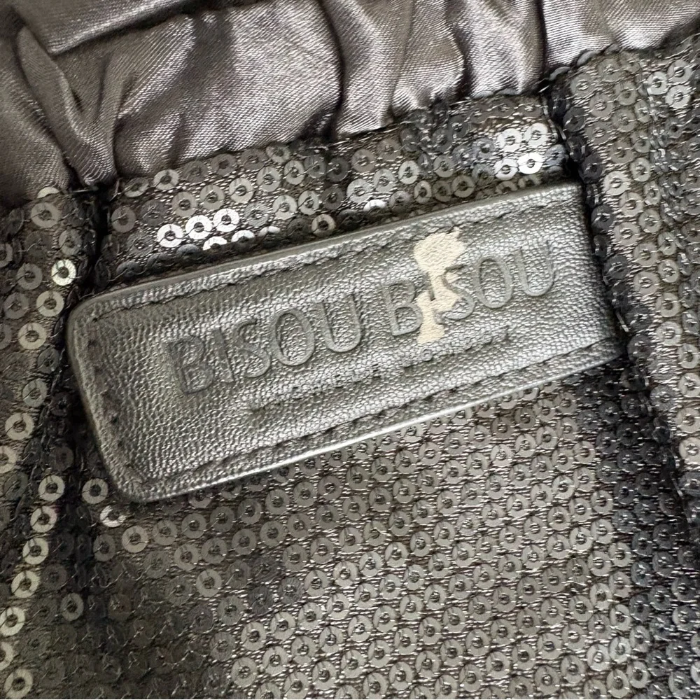 Bisou Bisou by Michele Bohbot black sequin clutch or crossbody bag